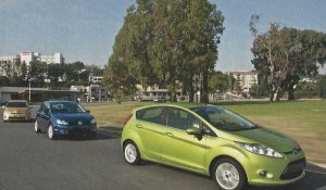 Ford Fiesta, Volkswagen Golf TDI and Toyota Prius, R&T, March 2010. 