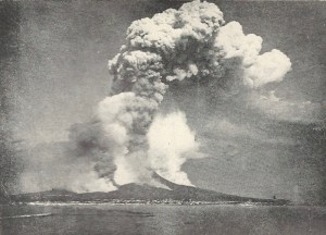 Italy's Mount Vesuvius, as it erupted in 1872, only 34 years before the book's publication. 